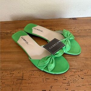 NWT VTG Y2K 00’s George Lime Green Bow Sandals